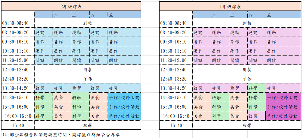 課表